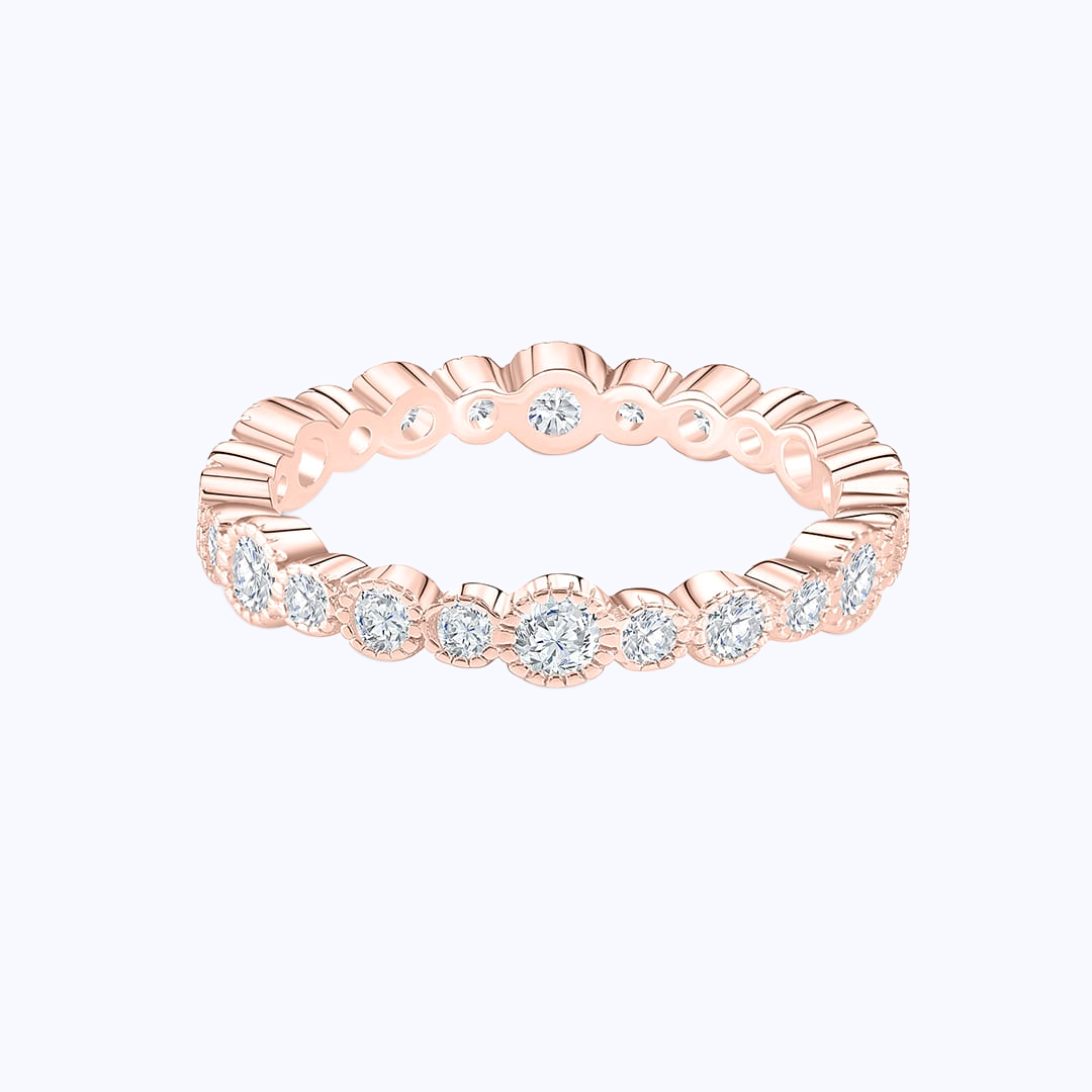 Pearich Rose Gold Stackable Eternity Band Ring