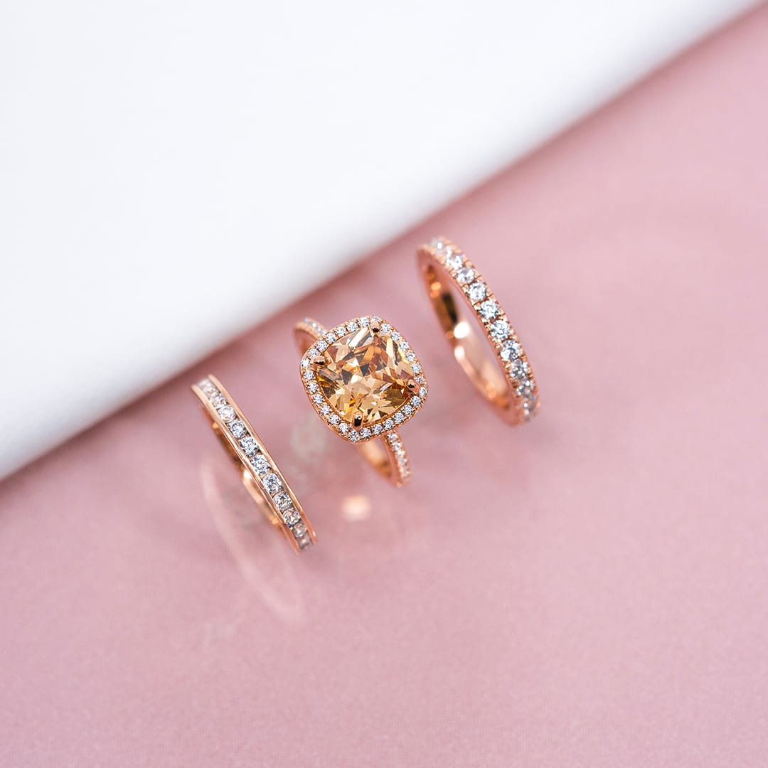 Pearich Rose Gold Eternity Promise Ring