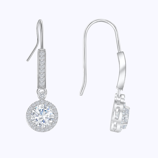 Pearich Brilliant Round Cut Halo Earrings