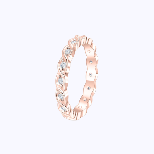 Pearich 18K Twist Eternity Band Ring- Rose Gold