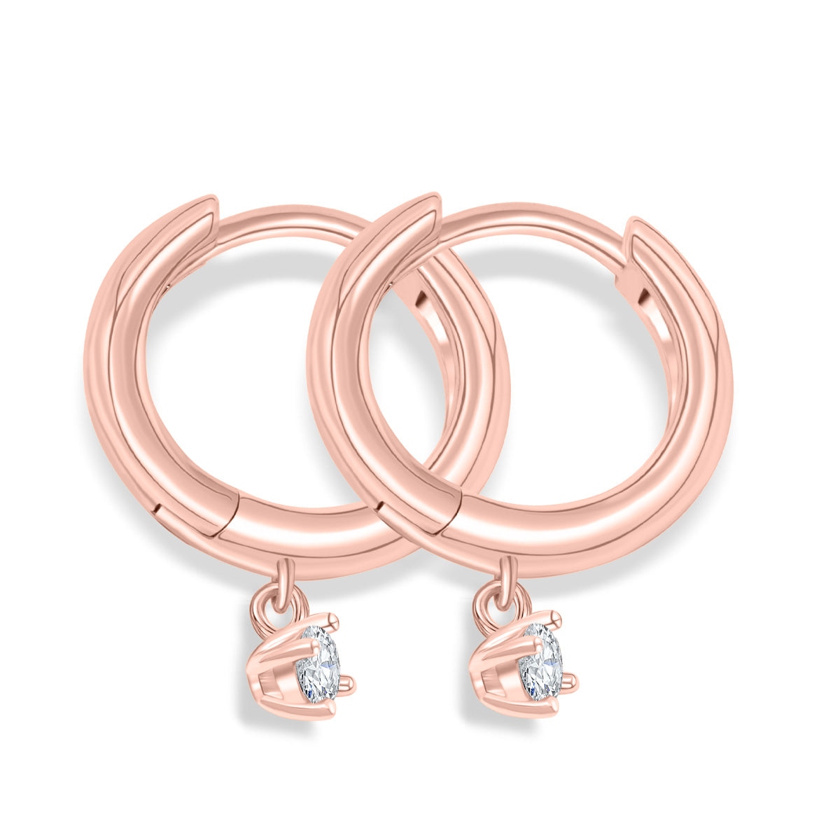 Pearich Rose Gold Rose Gold Drop Huggie Earrings