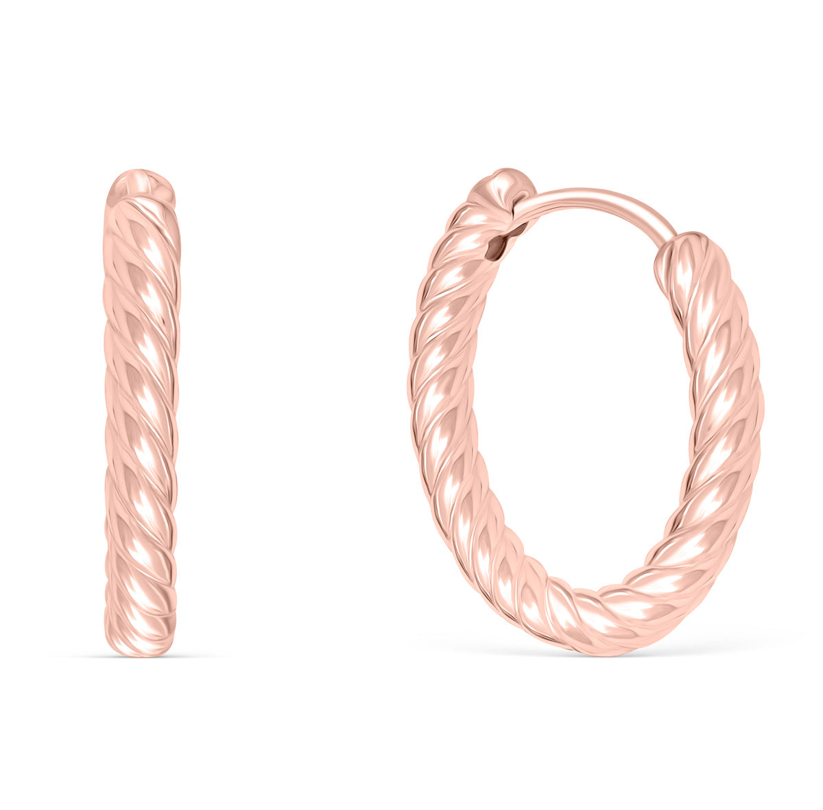 Pearich Rose Gold Twist Earrings