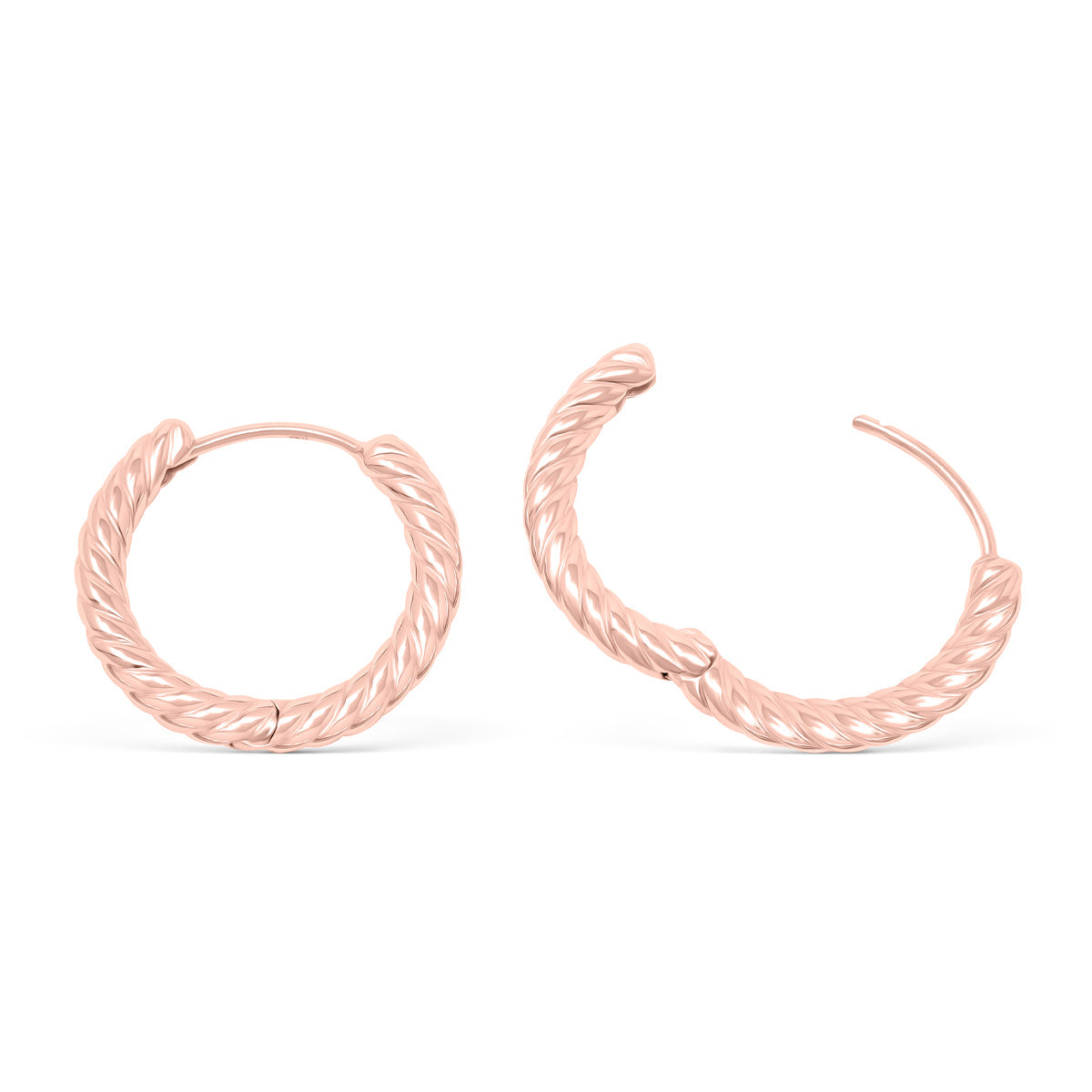 Pearich Rose Gold Twist Earrings