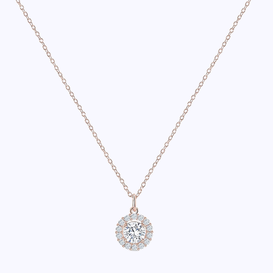 Pearich Halo Rose Gold Necklace