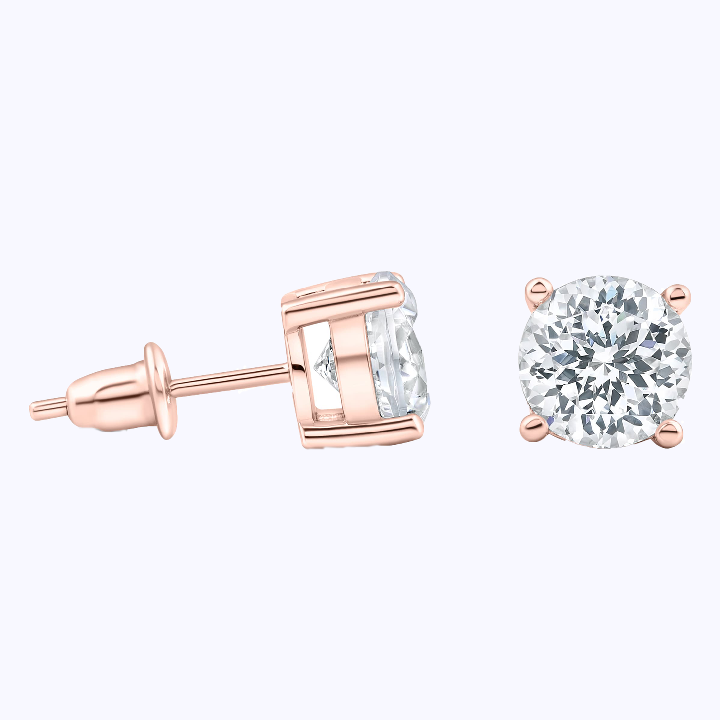 Pearich Rose Gold Round Wedding Earrings