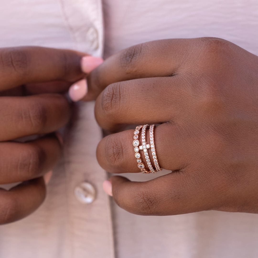 Pearich Rose Gold Eternity Band Ring