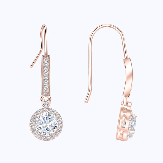 Pearich Rose Gold Round Cut Earrings