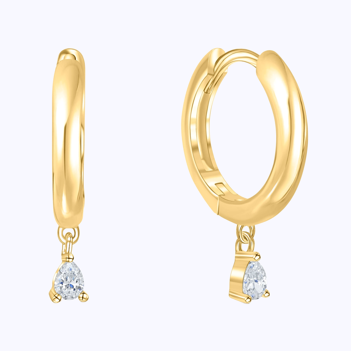 Pearich Elegant Gold Dangling Hoops Earrings