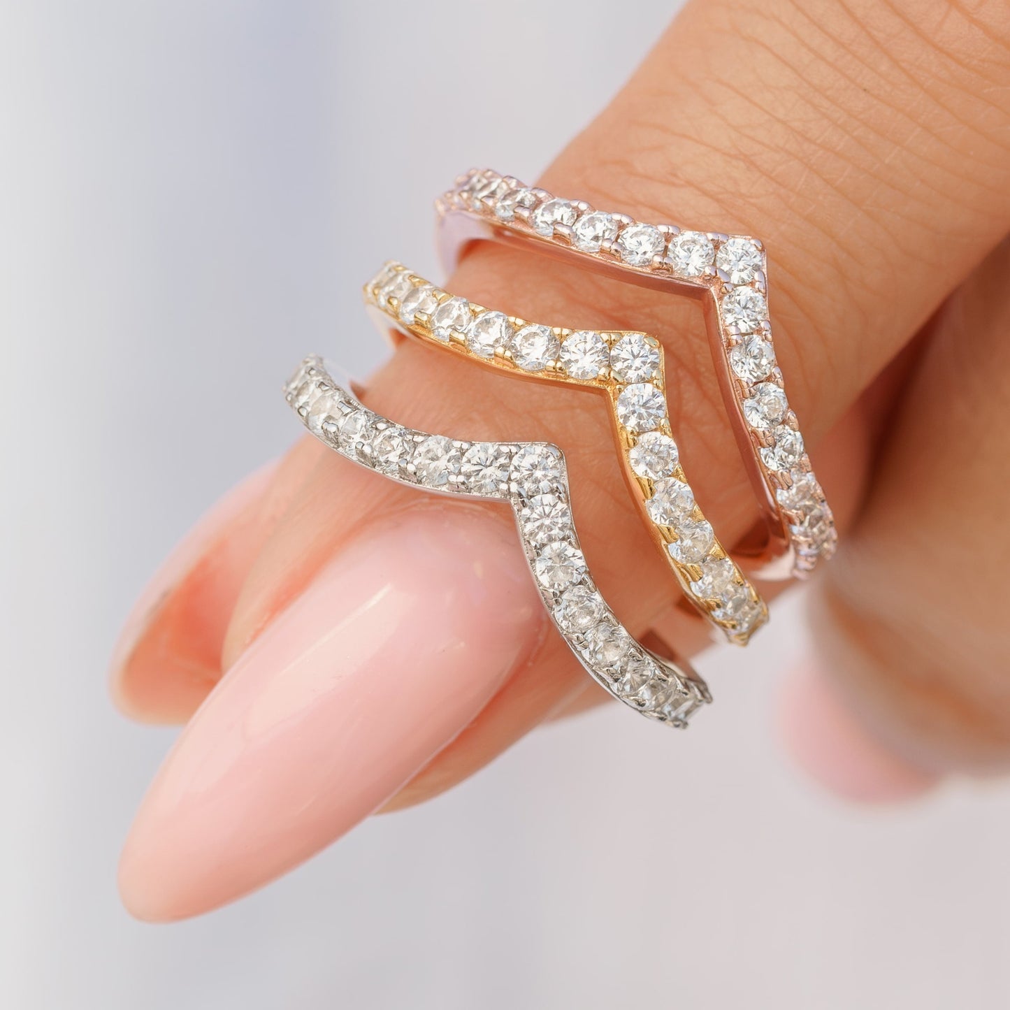 Pearich Dainty Half Eternity Band Ring