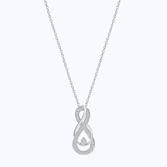 Pearich Sterling Silver  Infinity Pendant Necklace