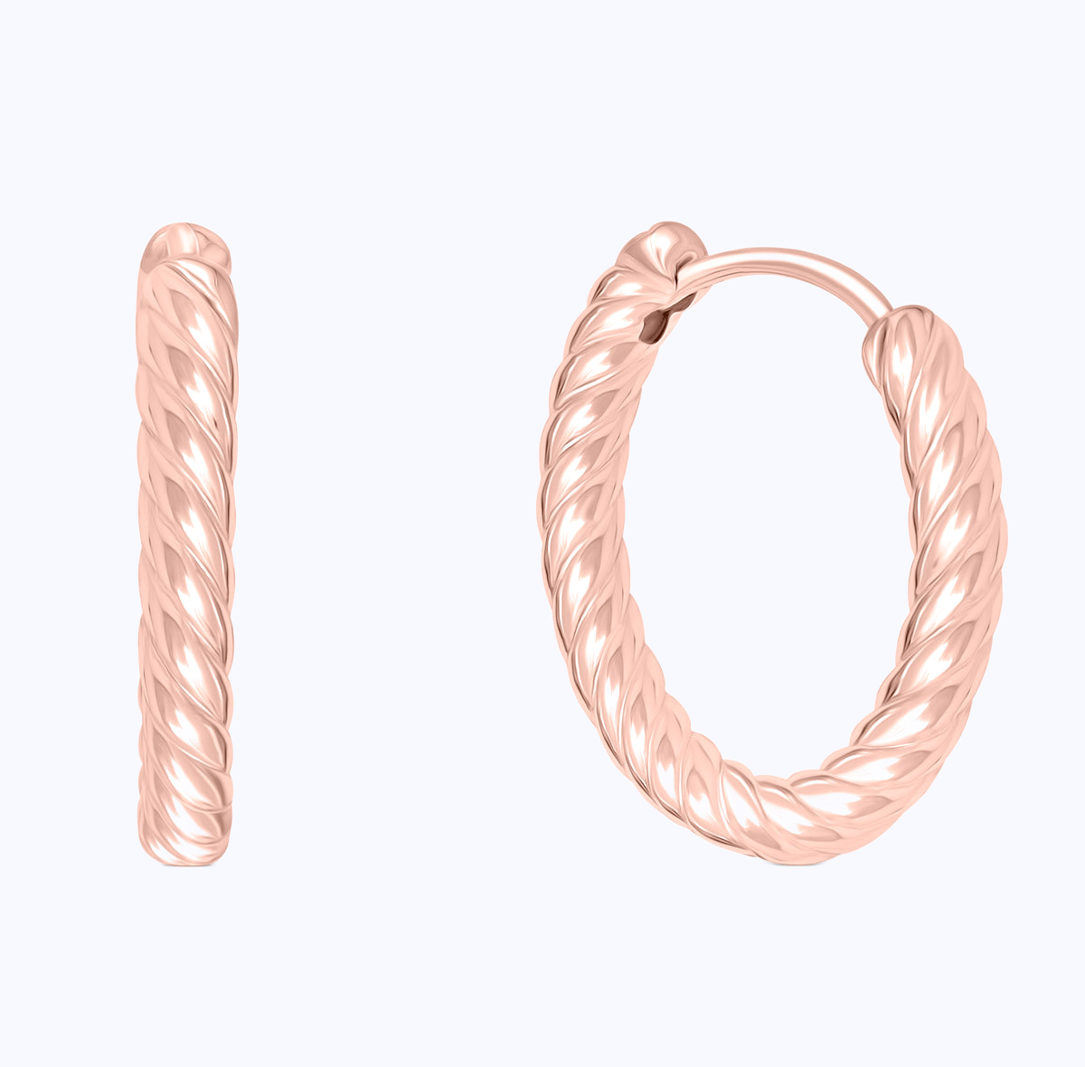 Pearich Rose Gold Twist Earrings