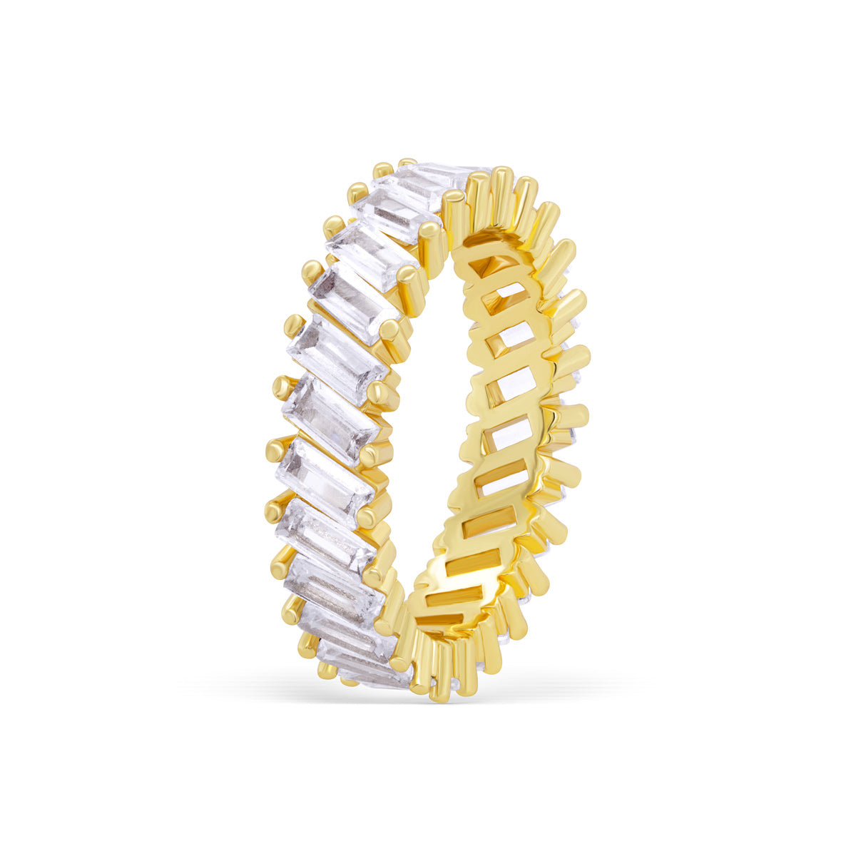 Pearich Gold Baguette Cut Eternity Bands