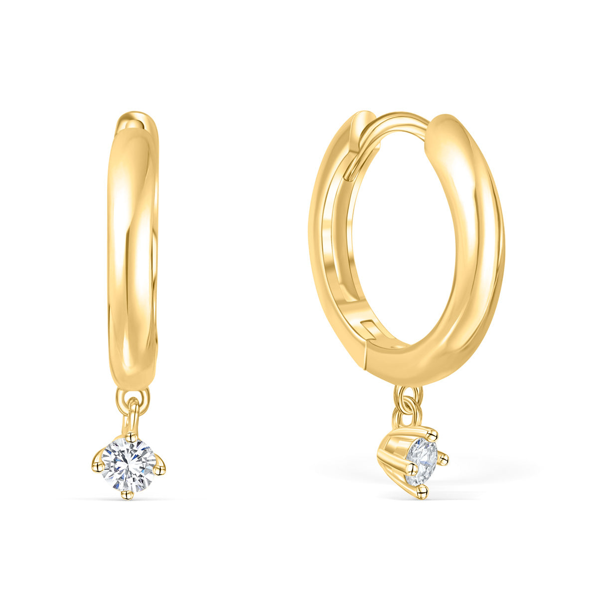 Pearich Elegant Gold Dangling Hoops Earrings