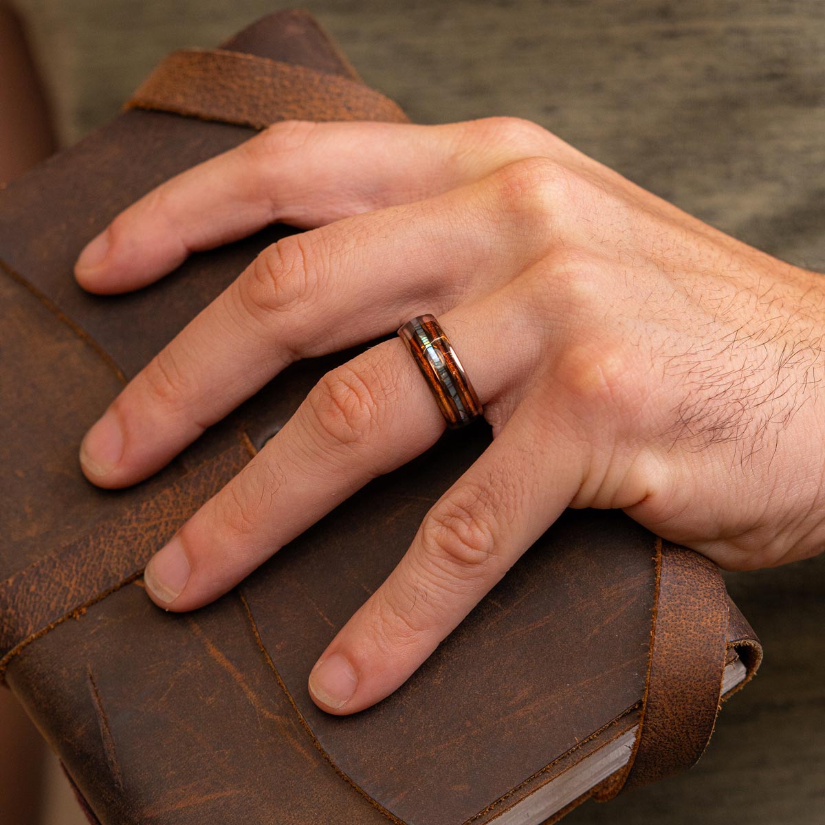 Pearich Brown with Wood Ring