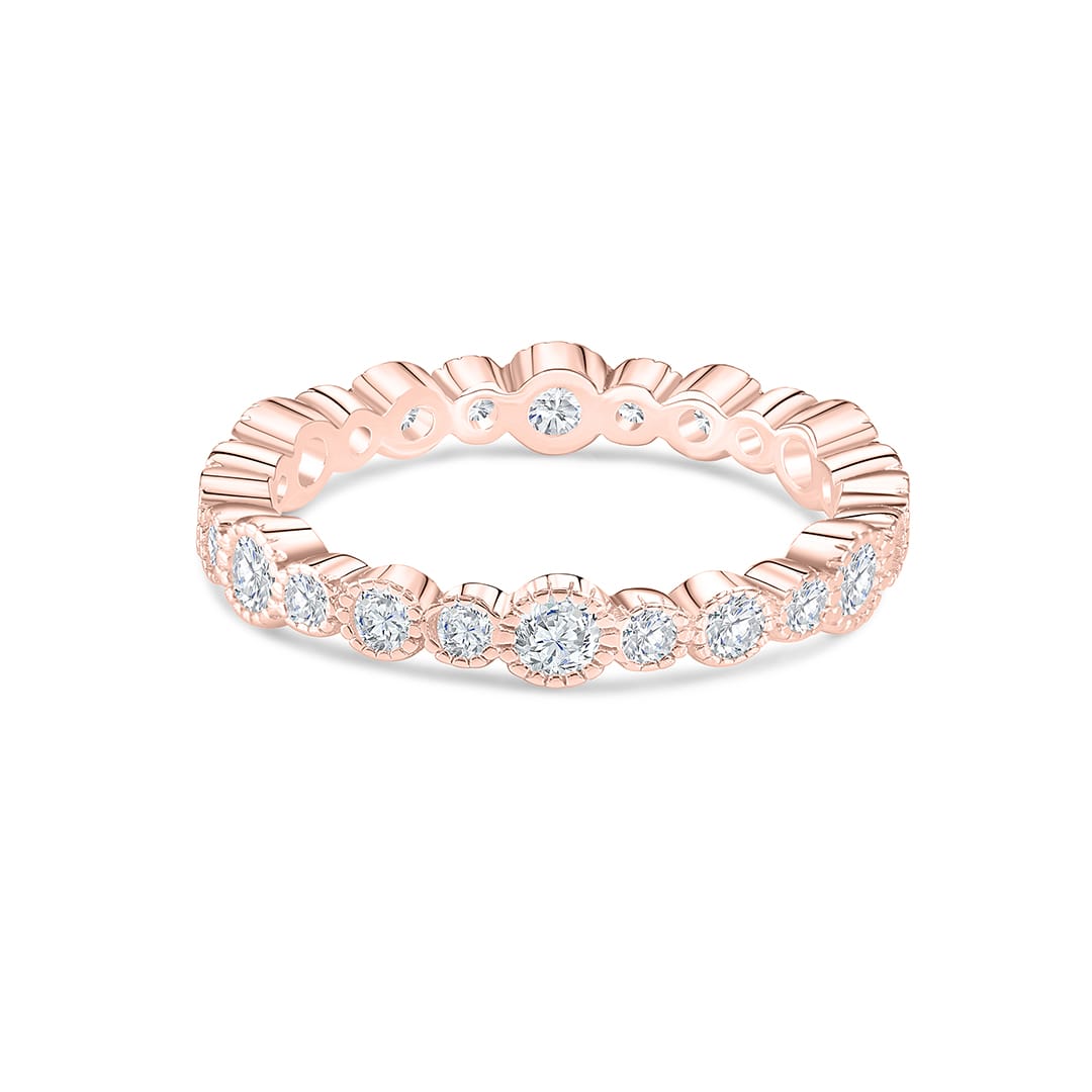 Pearich Rose Gold Stackable Eternity Band Ring