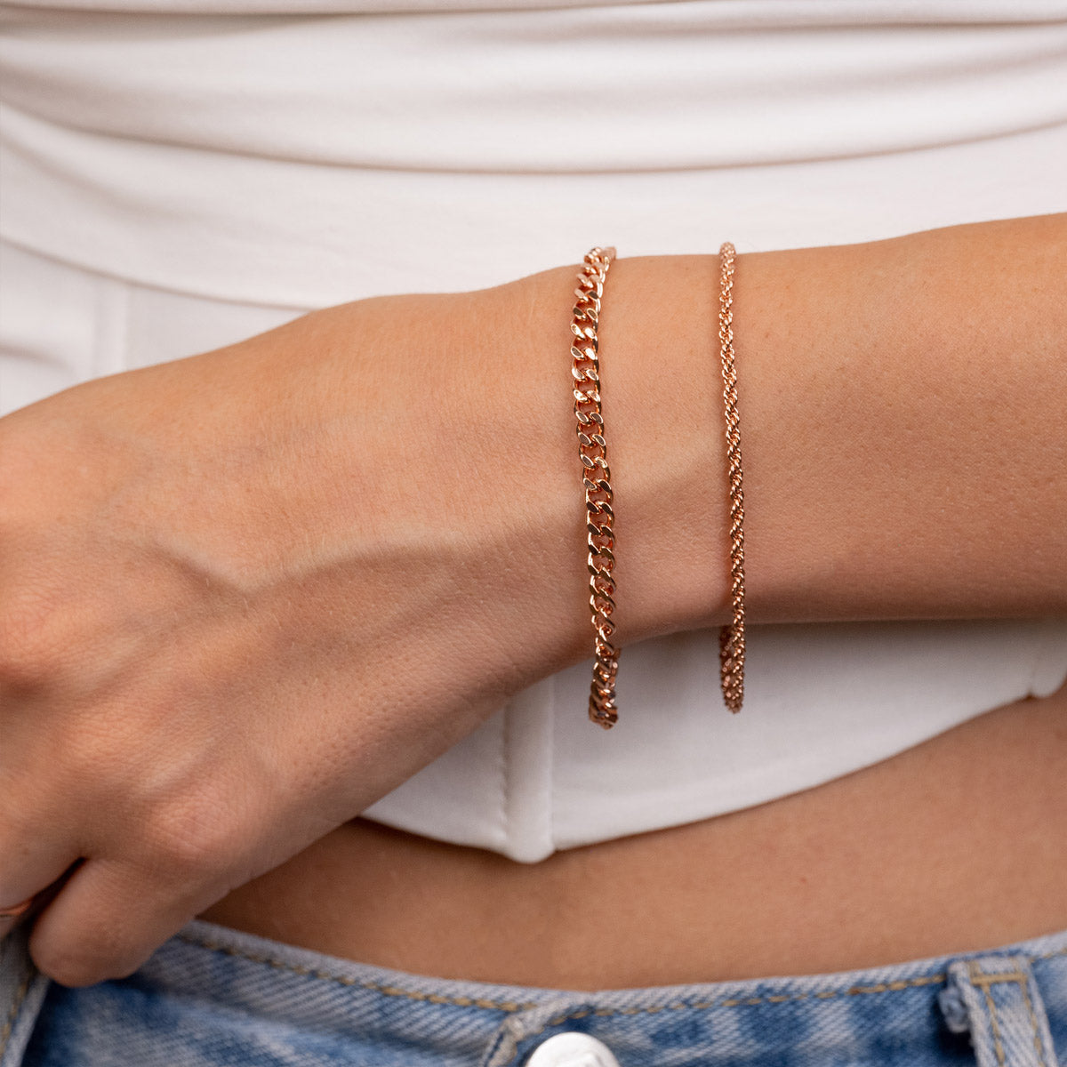 Pearich Rose Gold Cuban Chain Bracelet