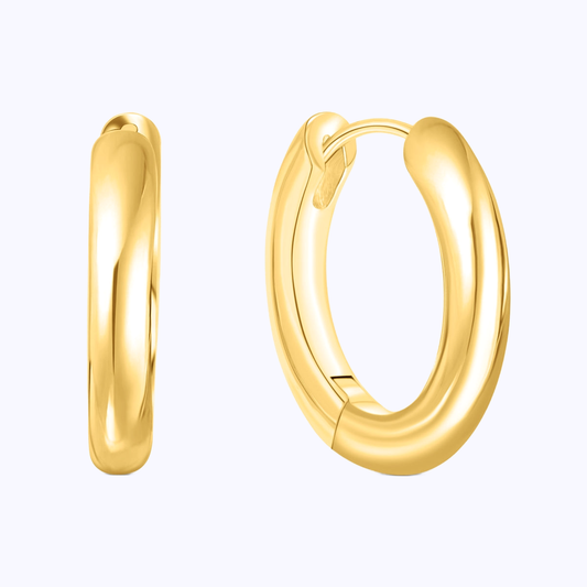 Pearich Gold Hoop Huggies  Earrings