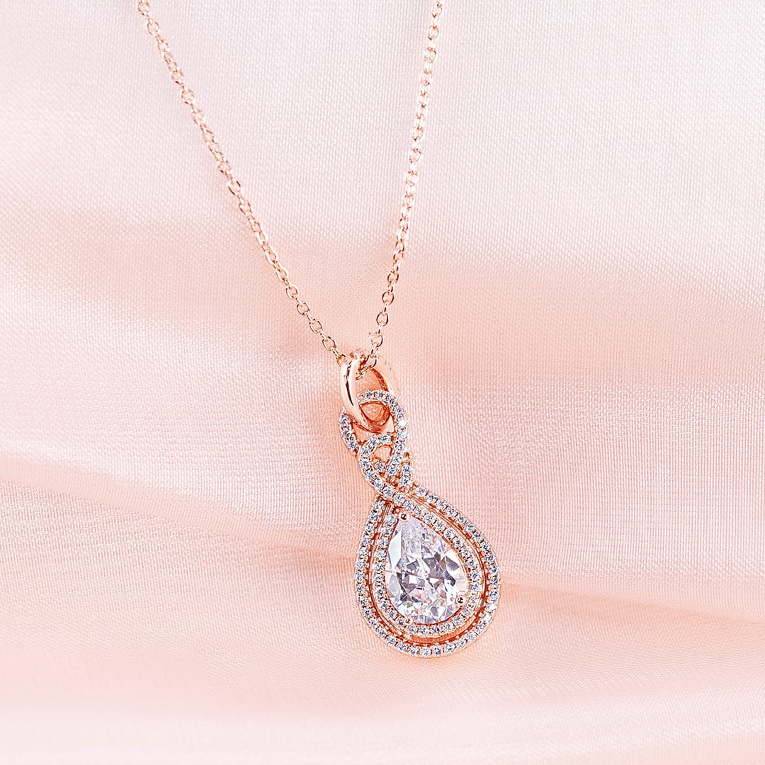 Pearich Intricate  Rose Gold Pendant Necklace