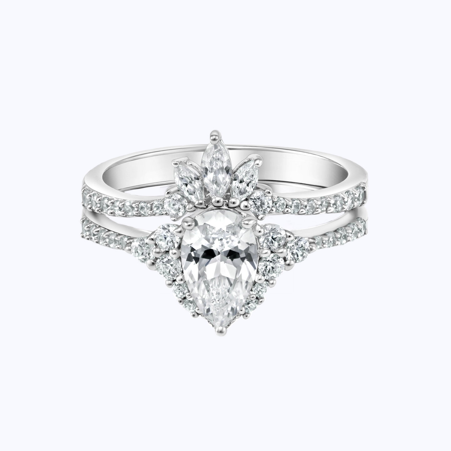 Pearich Pear Cut EngageMent Ring Set