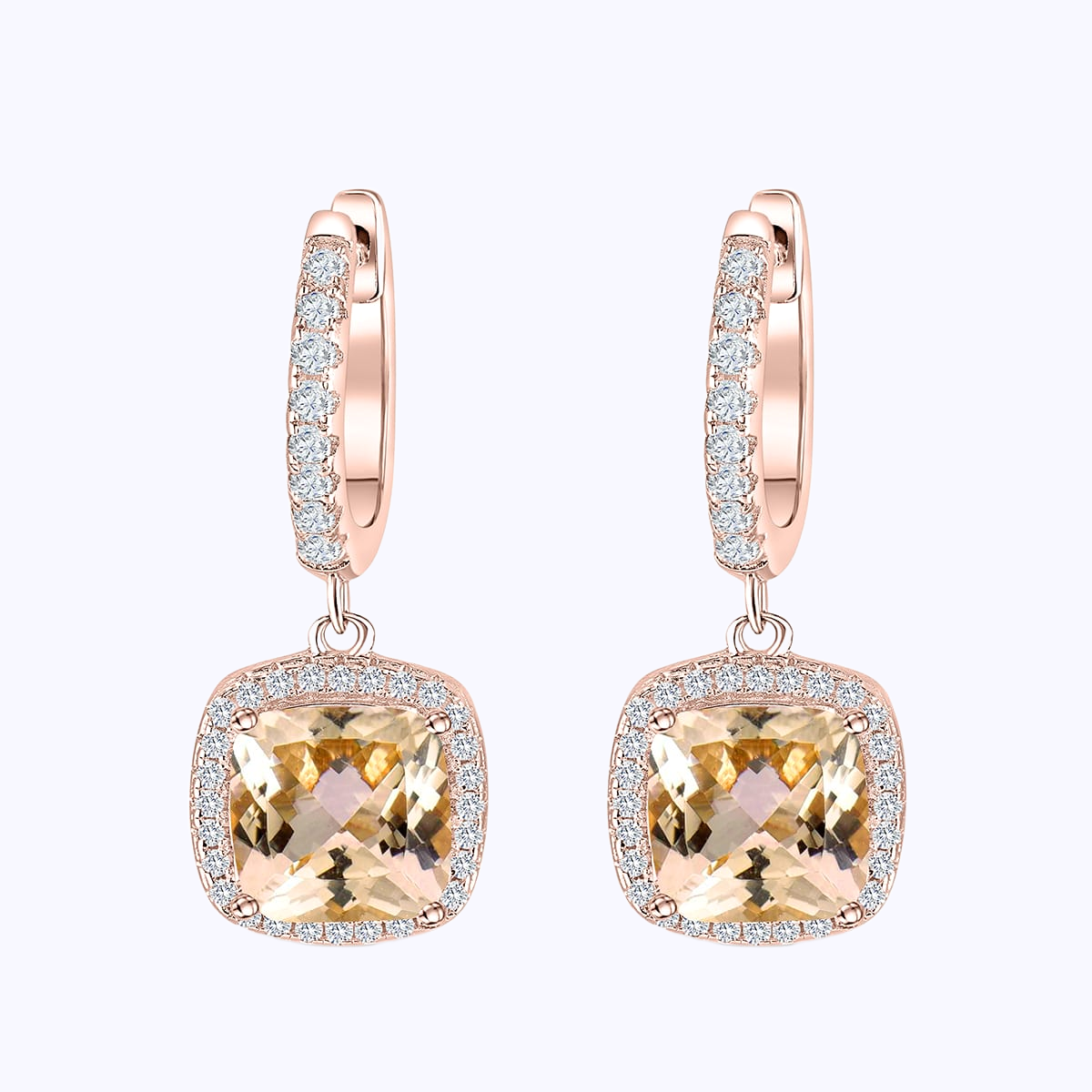 Pearich Dainty Rose Gold Hanging Hoop Earrings