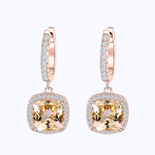 Pearich Dainty Rose Gold Hanging Hoop Earrings