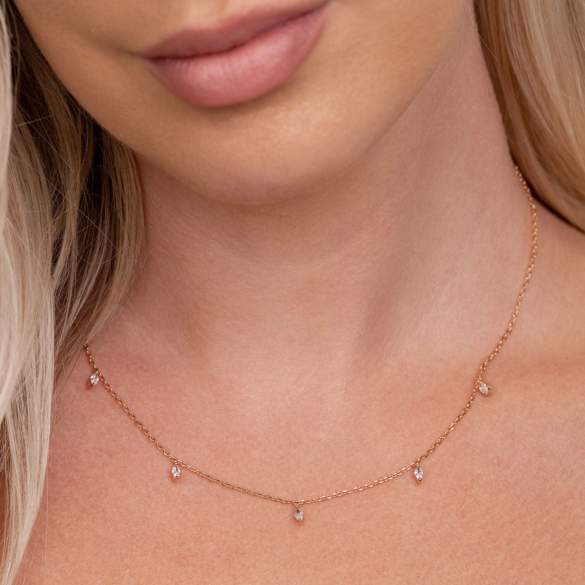 Pearich Rose Gold Dainty Necklace