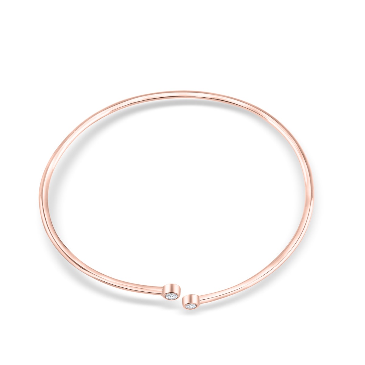 Pearich Rose Gold Open Bangle Bracelet