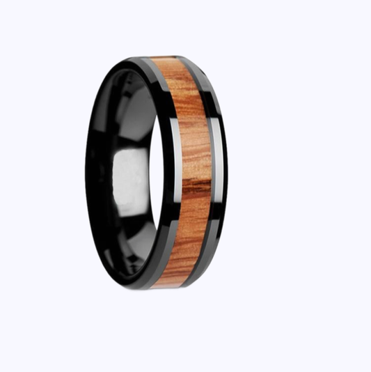 Pearich Black Wood Steatement Ring