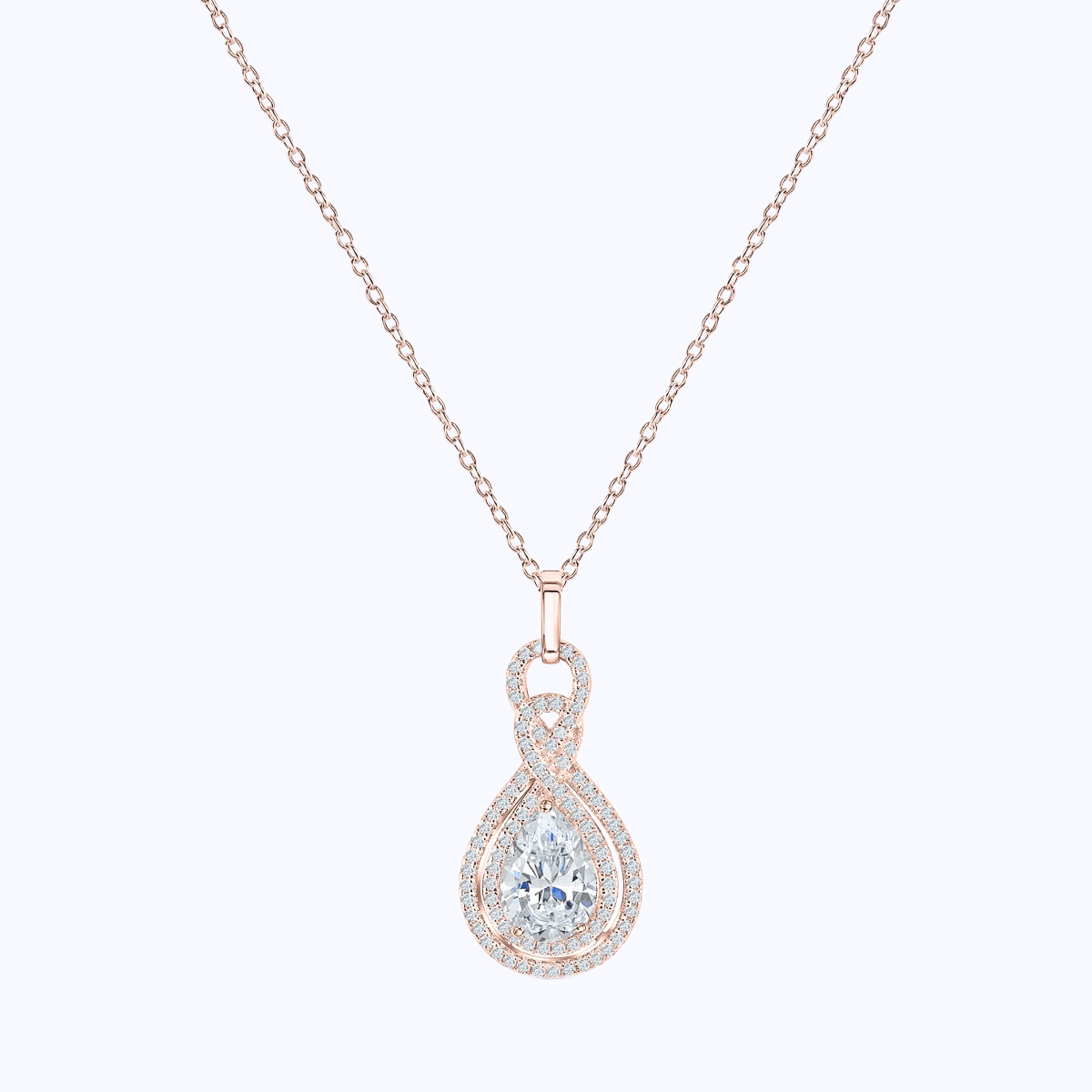 Pearich Intricate  Rose Gold Pendant Necklace