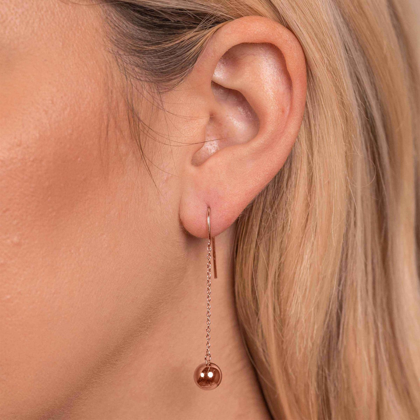 Pearich Rose Gold Ball Earrings