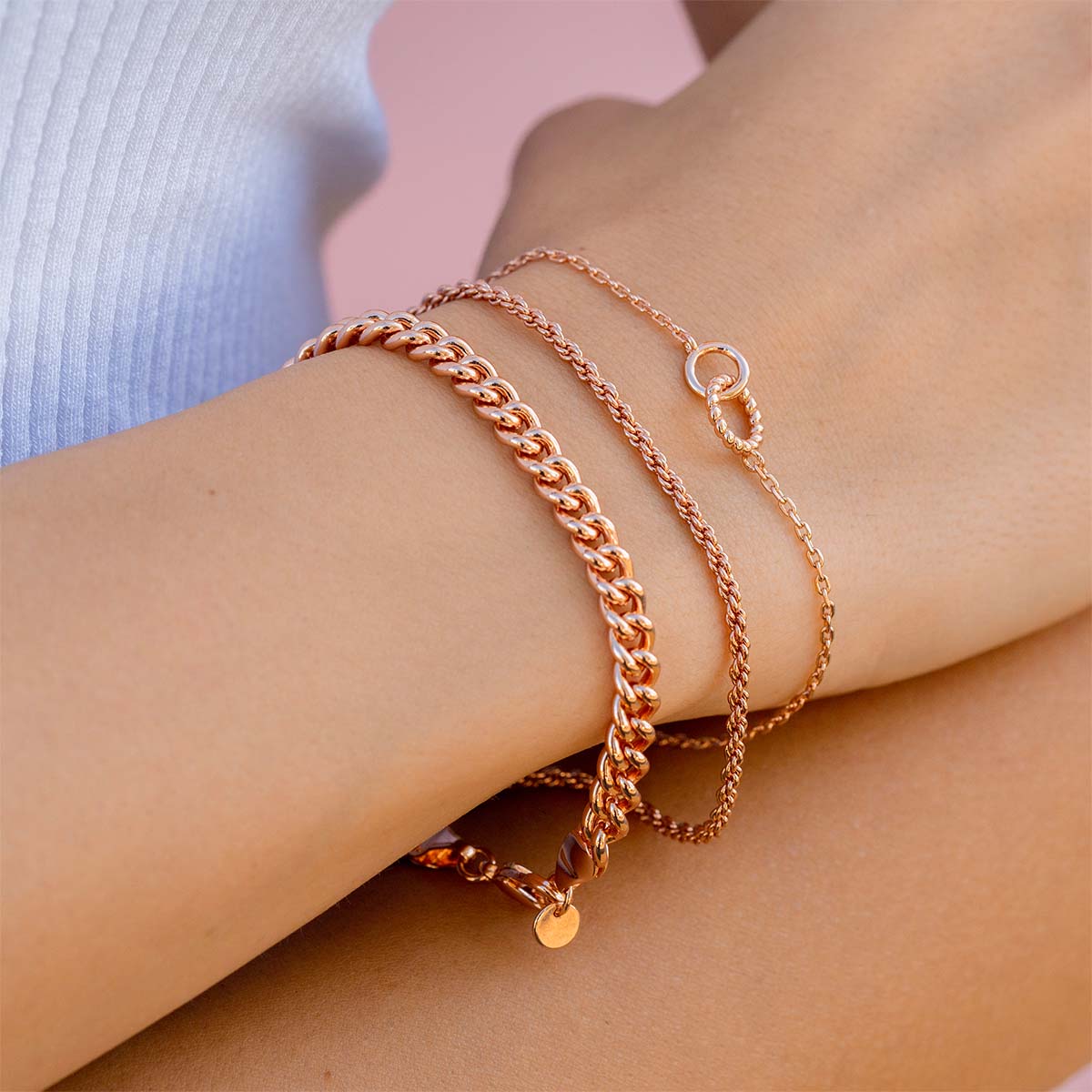 Pearich Rose Gold Rope Bracelet