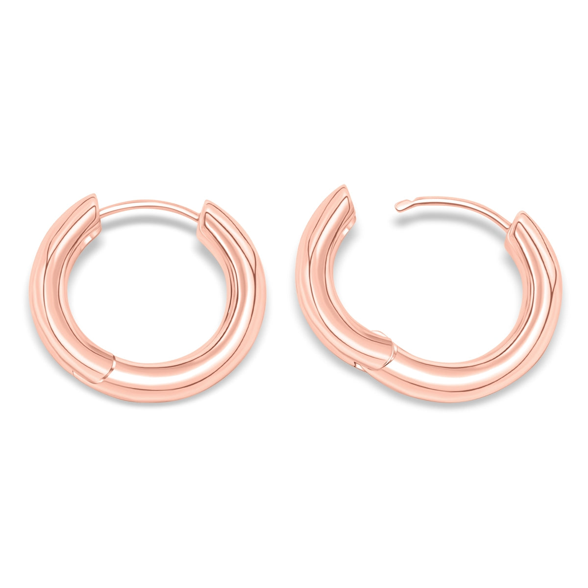 Pearich Classic Rose Gold Hoop Earrings