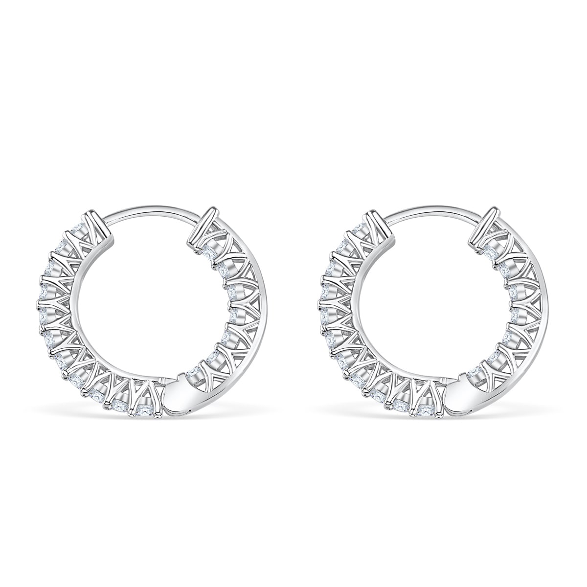 Pearich Sterling Silver Stud Hoop Earrings