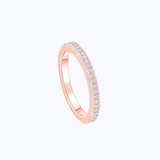 Pearich Rose Gold Channel Eternity Band Ring