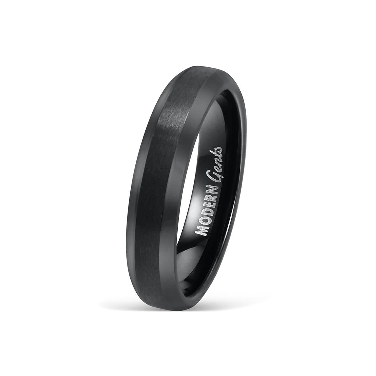 Pearich Minimalist Black Titanium Steel Band Ring