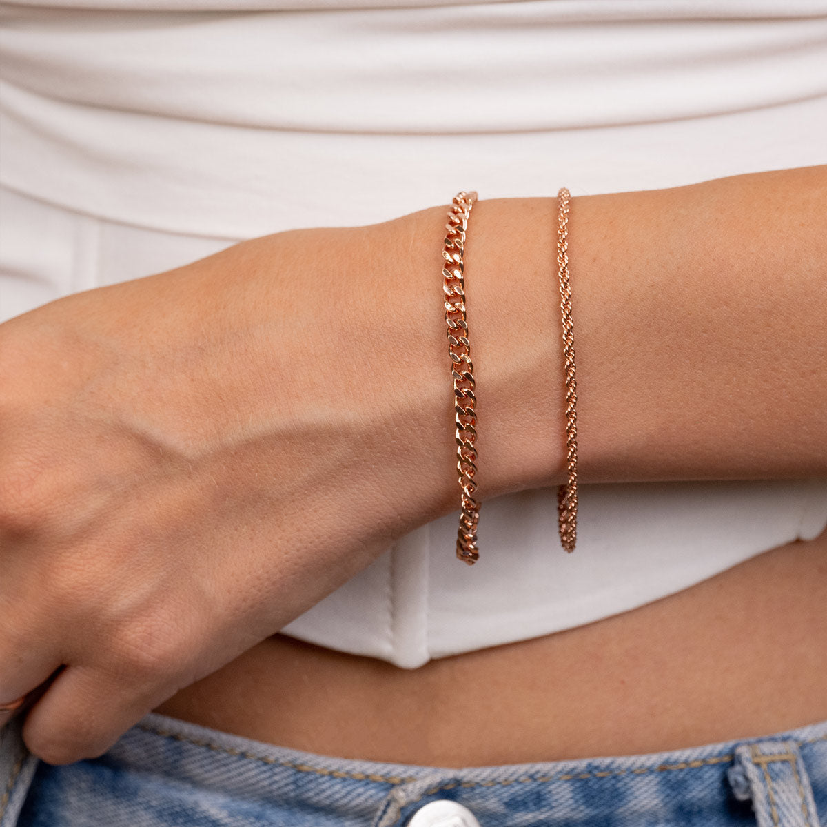 Pearich Rose Gold Rope Bracelet