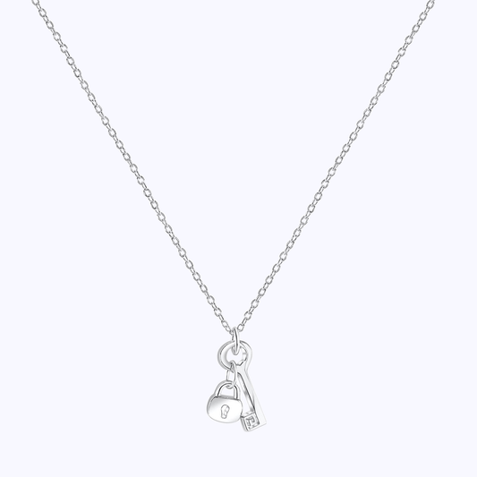 Pearich Sterling Silver Lock & Key Necklace