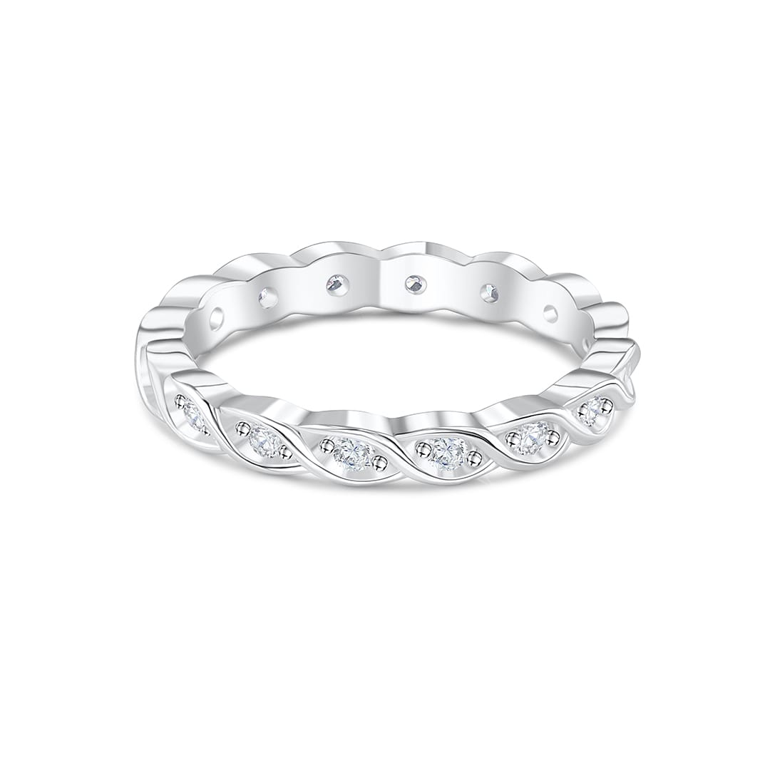 Pearich 18K Twist Eternity Band Ring