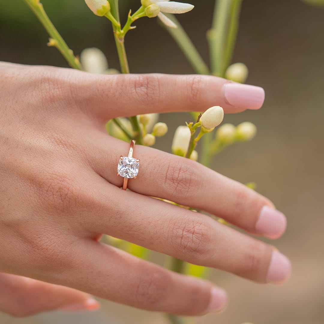 Pearich Rose Gold Princess EngageMent Ring