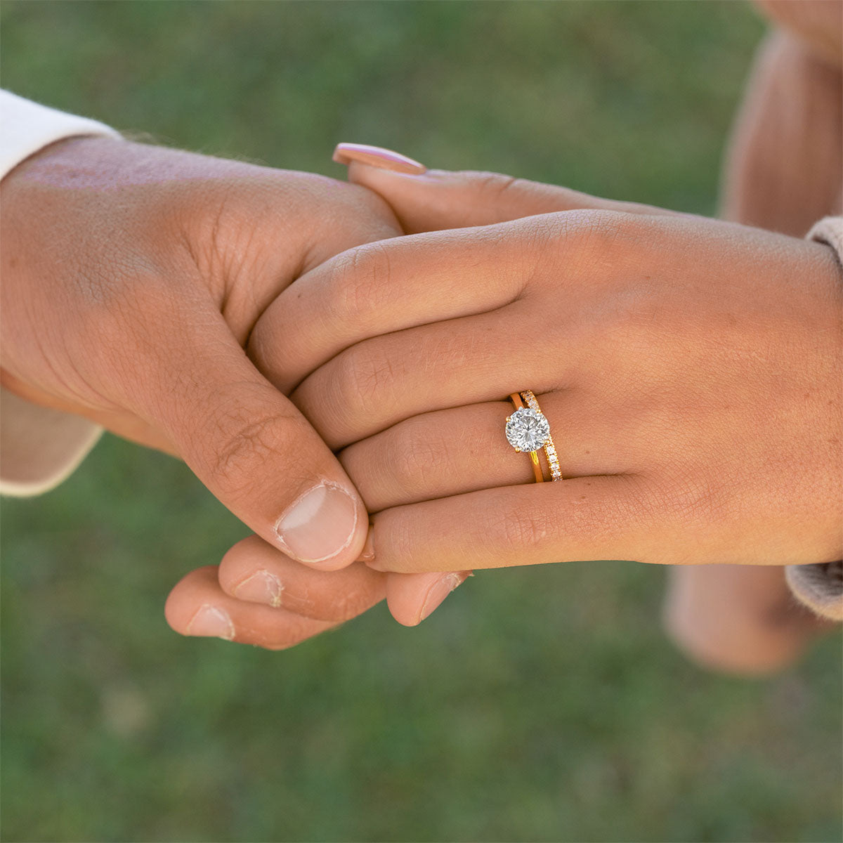 Pearich Yellow Gold Round Solitaire EngageMent Ring