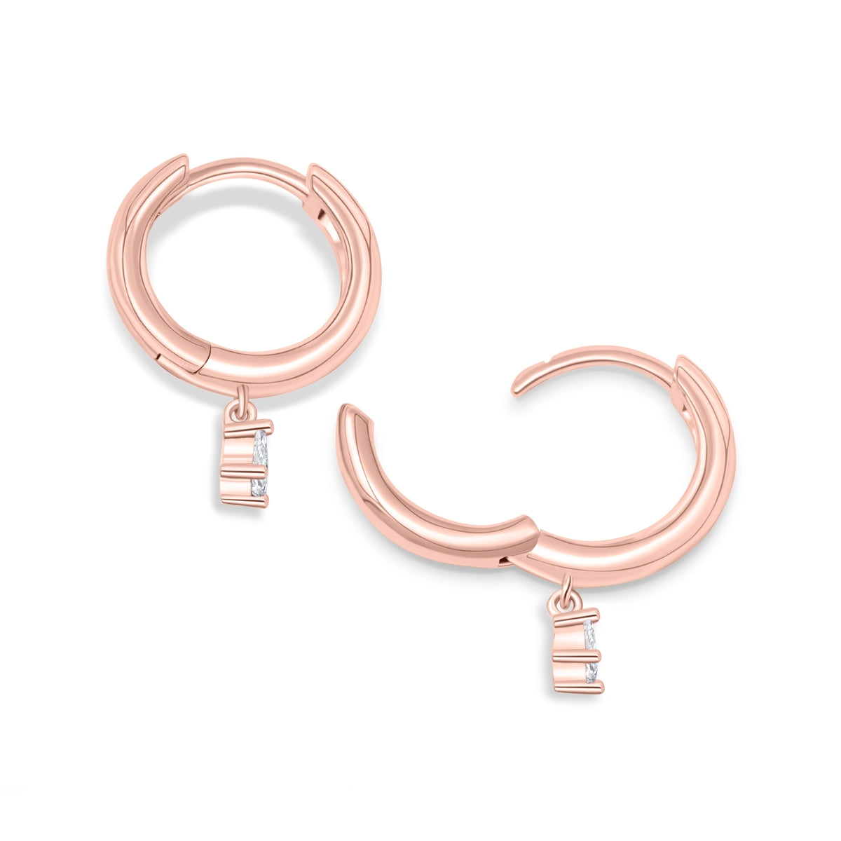 Pearich Rose Gold Hoop Earrings