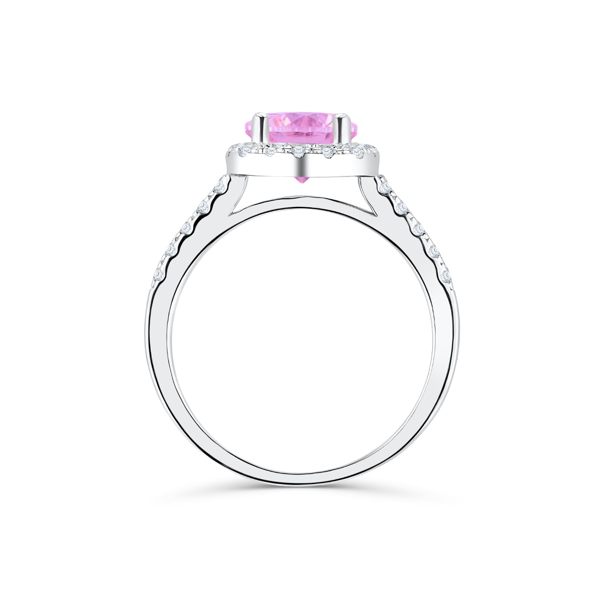 Pearich Pink  Halo EngageMent Ring