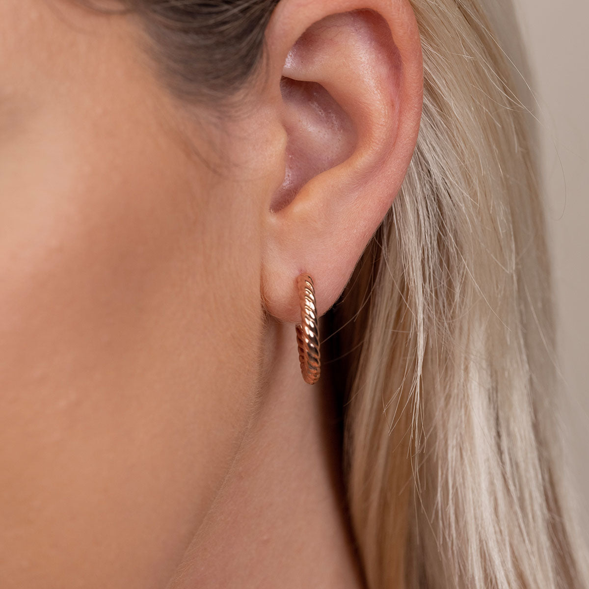 Pearich Rose Gold Twist Earrings