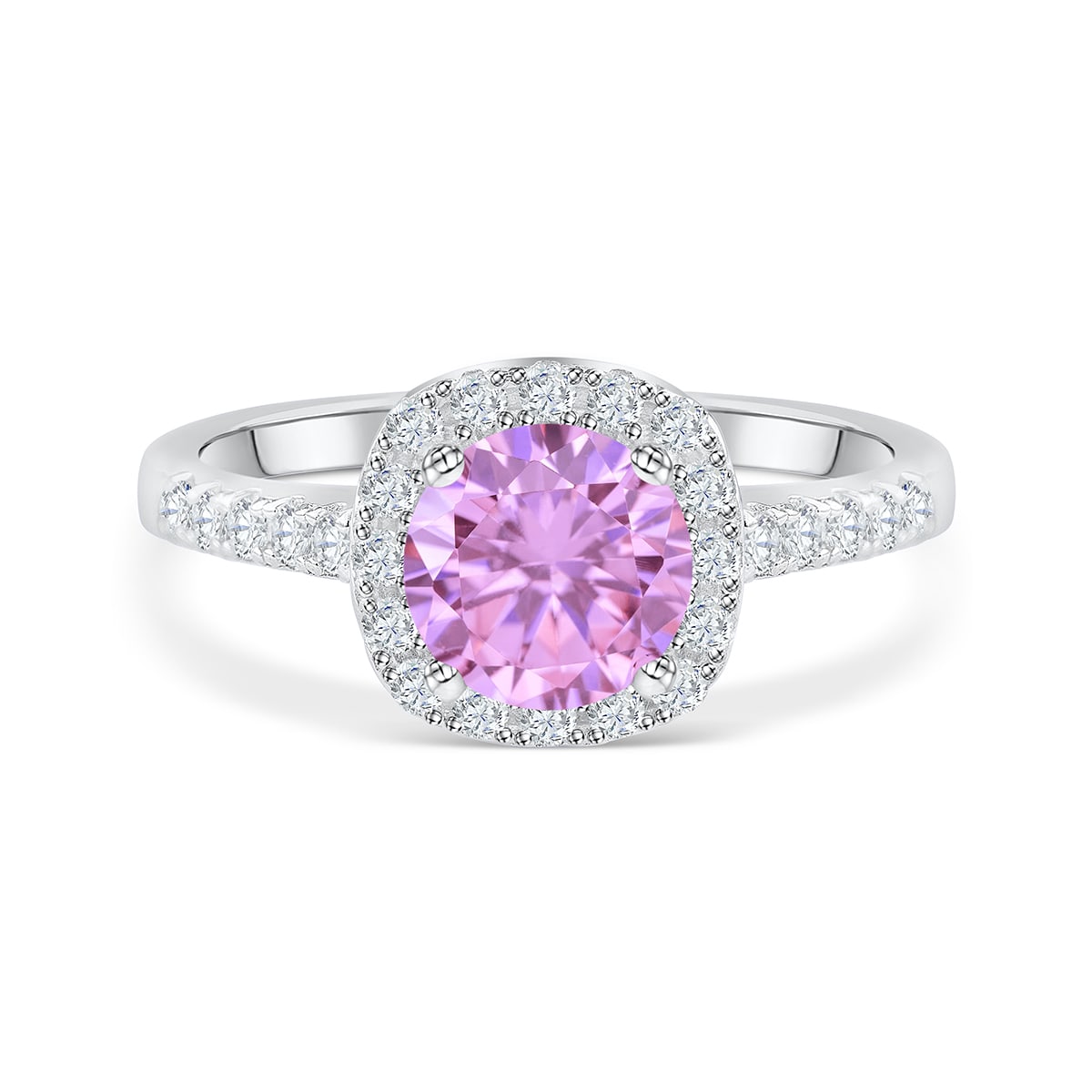 Pearich Pink  Halo EngageMent Ring