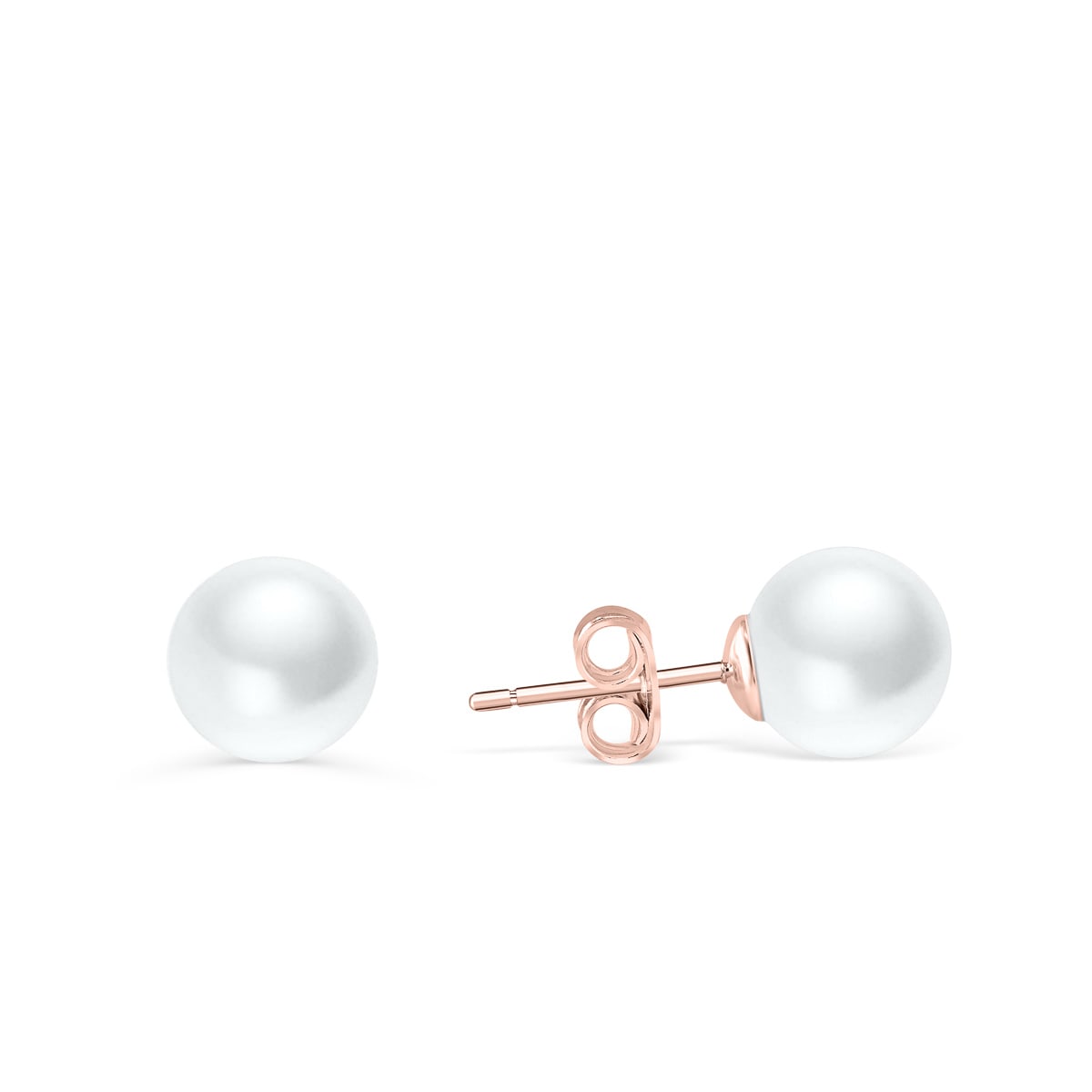 Pearich Pearl Rose Gold Stud Earrings