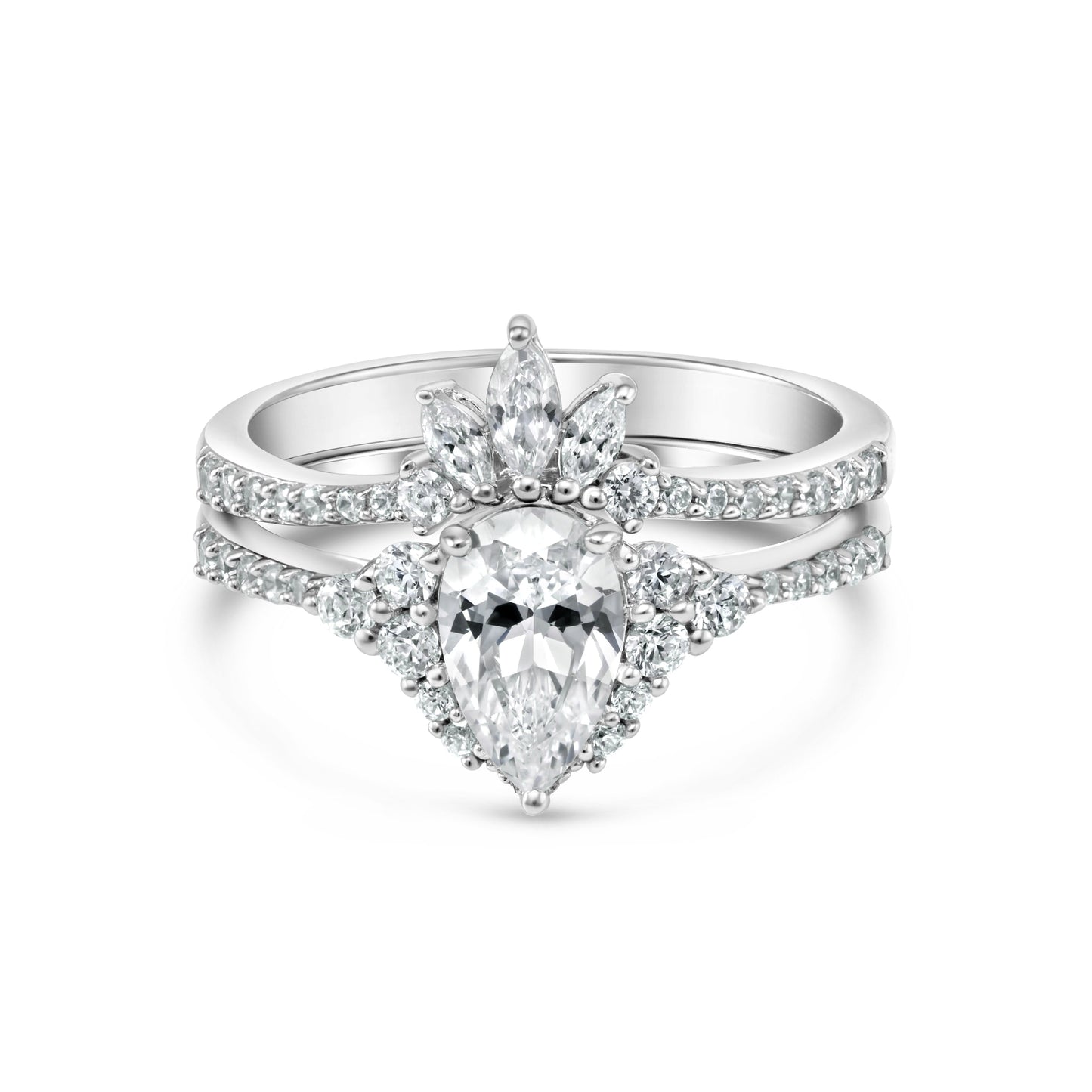 Pearich Pear Cut EngageMent Ring Set