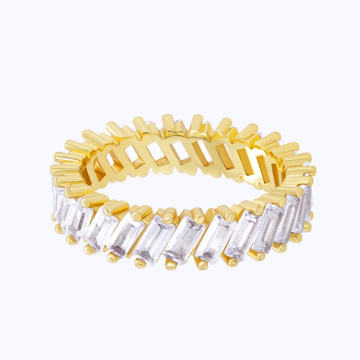 Pearich Gold Baguette Cut Eternity Bands