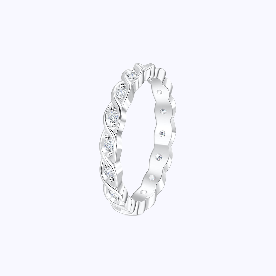 Pearich 18K Twist Eternity Band Ring