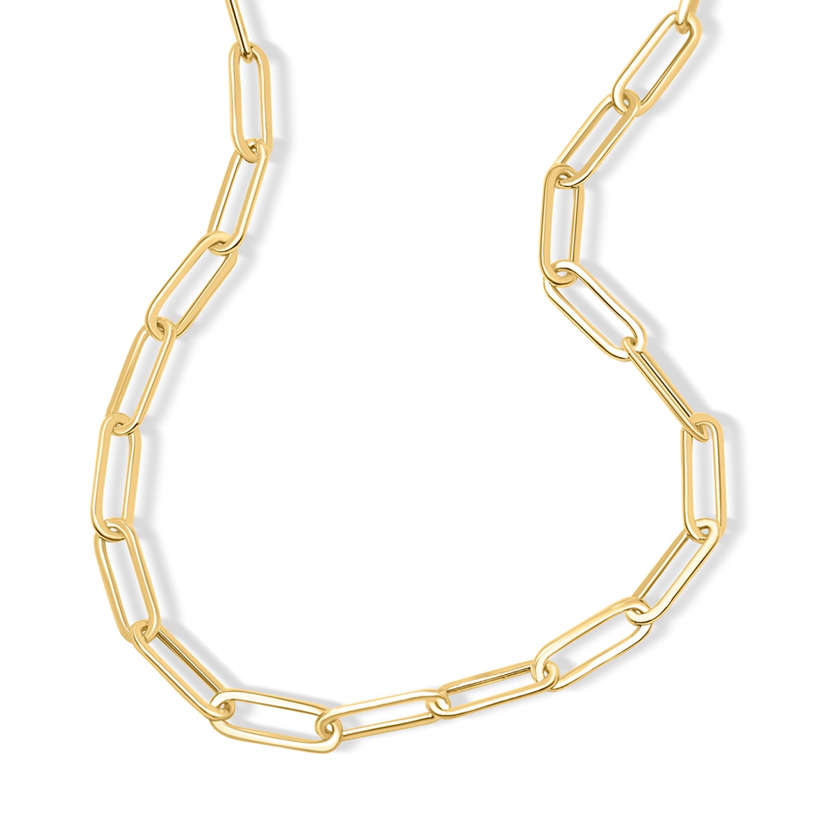 Pearich 18K Gold Paperclip Chain Necklace