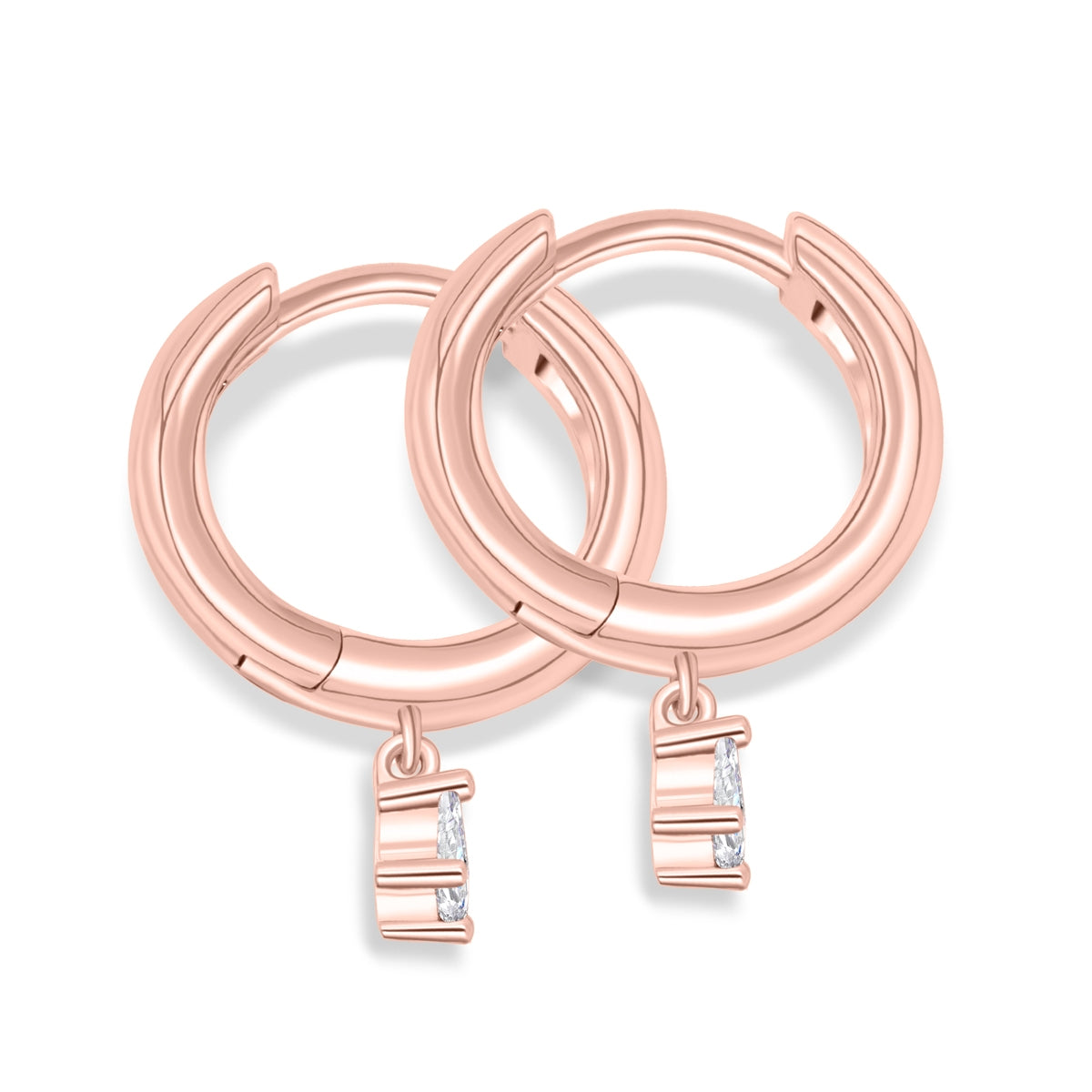 Pearich Rose Gold Hoop Earrings